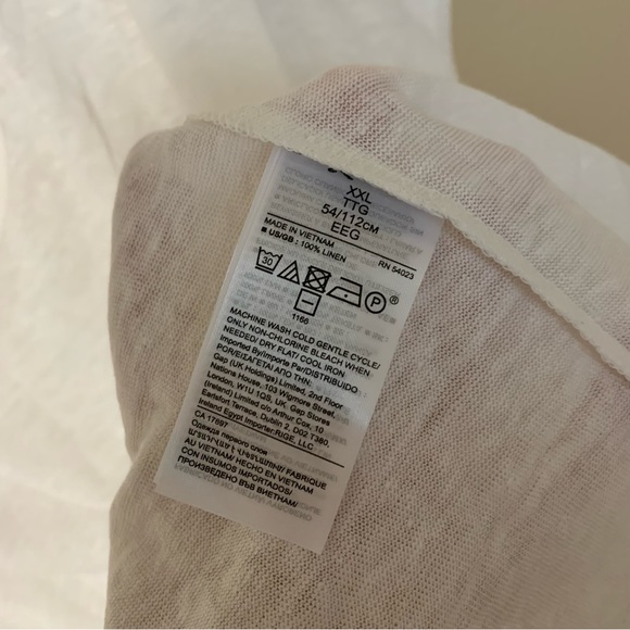 NWT Banana Republic 100% Linen White Tee T-Shirt Women’s Size XXL - Picture 7 of 12